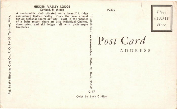 Hidden Valley - Vintage Postcard